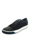 Men's Croc-Embossed Low-Top Sneaker, Navy