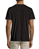 Raw Short-Sleeve V-Neck Tee, Black