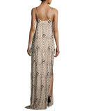 The Jet Embroidered Silk Maxi Dress, Buff/Multicolor