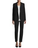 Ben Crepe Ankle Pants, Black