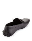 Saffiano Side-Buckle Driver, Black