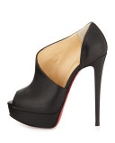 Verita Asymmetric Red Sole Bootie, Black
