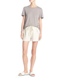 Distressed Tencel®/Linen Crewneck Tee