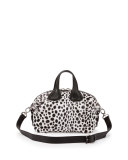 Nightingale Small Dalmatian-Print Satchel Bag, Black