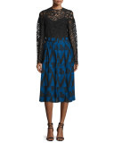 Lace Drop-Shoulder Tunic, Black