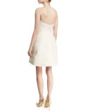 Strapless Boucle Fit-&-Flare Dress, Nude