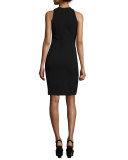Swirl-Cutout Sleeveless Dress, Black/White