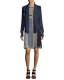 Go Get Layered Mondrian-Print Silk Shift Dress