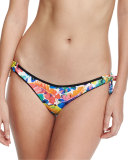 Enna Tie-Side Banana-Leaf Printed Swim Bottom