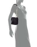Monogram Medium Macrame Suede Slouchy Chain Shoulder Bag, Black