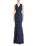 Sleeveless Lace Mermaid Gown, Midnight
