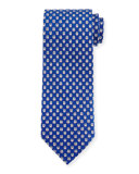 Owl-Print Woven Tie, Royal