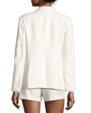 Mehira Pinstripe Blazer, White