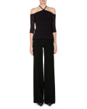 Axon High-Waist Wide-Leg Pants, Black
