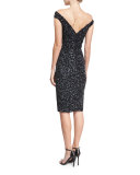 Essi Hand-Embellished Off-the-Shoulder Dress, Black