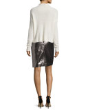 Cashmere Cloud Mock-Neck Pullover, White