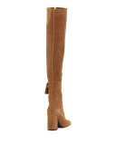 Maren Side-Lace Over-The-Knee Boot, Tan