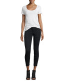 The Station Agent Cropped Skinny Jeans, Washed Black
