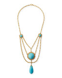 18K Gold & Turquoise Cabochon Necklace