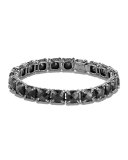 7mm Linear Faceted Bracelet with Diamond Prongs