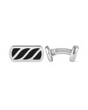 Men's Sterling Silver & Onyx Cable Cuff Links