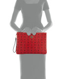 Monogram Canvas Zip-Top Pouch, Ruby Red