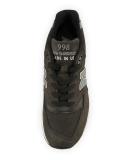 Men's 998 Made in USA Leather Sneaker, Black/Gray