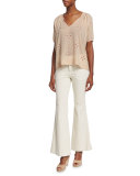 The Mariner Flare-Leg Ankle Jeans, Vintage Cream