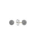 Silver Columbus Circle Stud Earrings