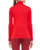 Cashmere-Blend Turtleneck Sweater, Pomegranate