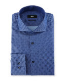 Slim-Fit Dot Dress Shirt, Denim