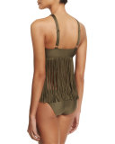 Fringe Benefits High-Neck Tankini Swim Top