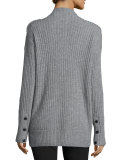 Dale Ribbed Wool Sweater, Light Gray