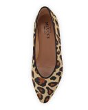 Zan Calf-Hair Comfort Flat, Leopard