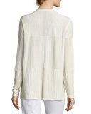 Ombre-Stitched Stretch-Cotton Cardigan, Multi