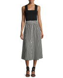 Lia Racerback Stretch Tank, Black