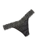 Original-Rise Heather Jersey Thong, Ivory Coal
