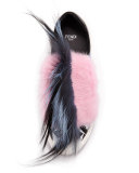Mink-Fur Leather Monster Sneaker, Black/Multi
