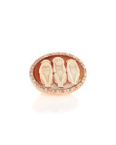 Wise Monkeys Cornelian Cameo Diamond Ring, Size 8