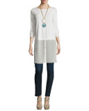 Long-Sleeve Double-Layer Tunic 
