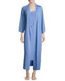 Shangri-La Long Jersey Nightgown, Smoky Iris