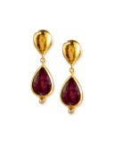 Empress Rose-Cut Ruby Earrings with Diamonds