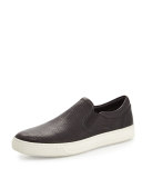 Ace Perforated Leather Skater Sneaker, Black