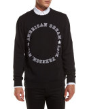 American Dream Varsity Text Sweatshirt, Black