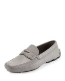 Men's Saffiano Logo Driver, Gray