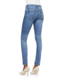 Lightly Distressed Skinny Ankle Jeans
