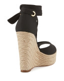 Embry Ankle-Wrap Wedge Sandal, Black