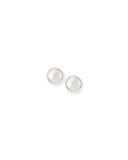 White Simulated Pearl Stud Earrings, 6mm 