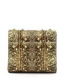 Maggie Spotted Lizard Crossbody Bag, Tan/White