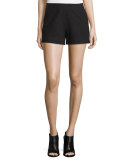 Cora Mid-Rise Jacquard Shorts, Black